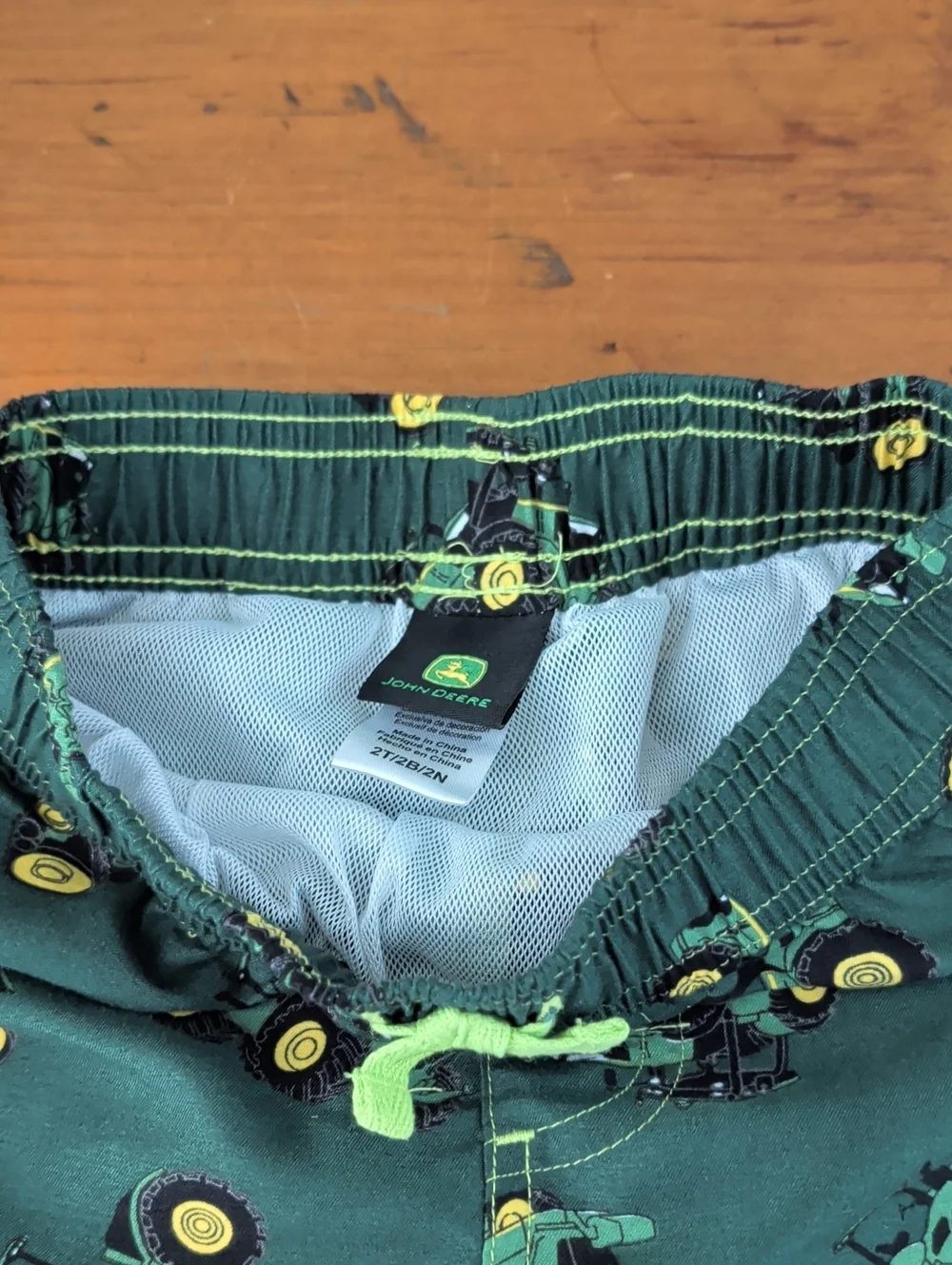 John Deere Yellow & Green Tractor Tee and Swim Shorts Set